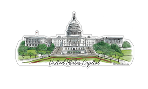 US Capitol Hand Drawn Sticker