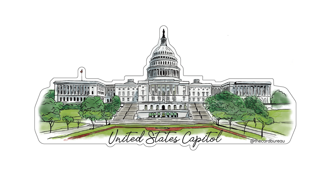 US Capitol Hand Drawn Sticker