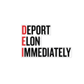 DEI: Deport Elon Immediately’ vinyl sticker by The Card Bureau featuring bold black and red typography arranged in an acronym-style layout; 3-inch matte waterproof sticker with easy-peel backing, satirical commentary on tech and corporate culture