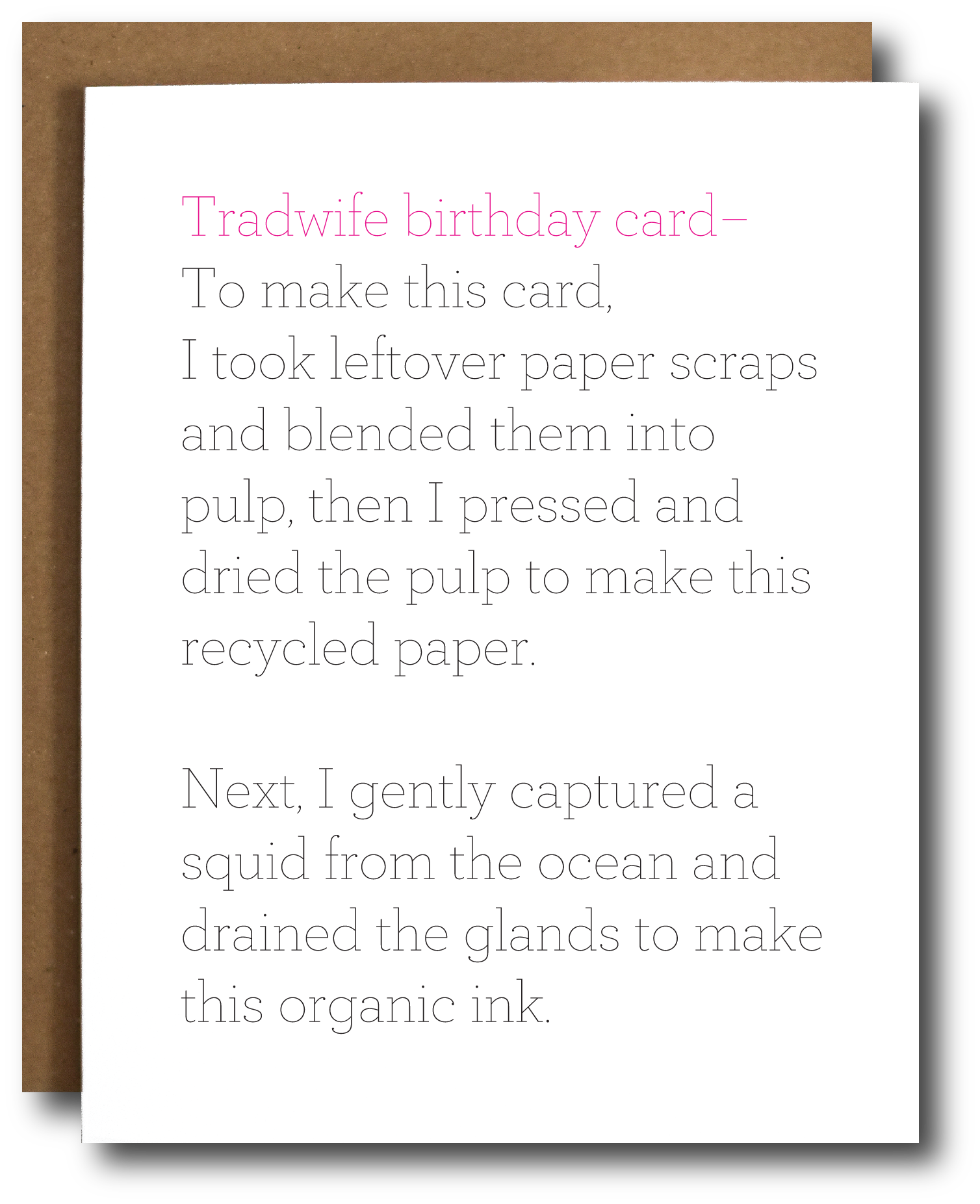 Trad wife birthday card