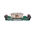 Illustration of the Lincoln Memorial with decorative elements