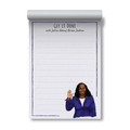 Notepad with an illustration of Ketanji Brown Jackson in a blue jacket and text 'Get It Done with Justice Ketanji Brown Jackson'.