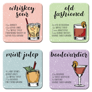 Whiskey Cocktail Coaster Set