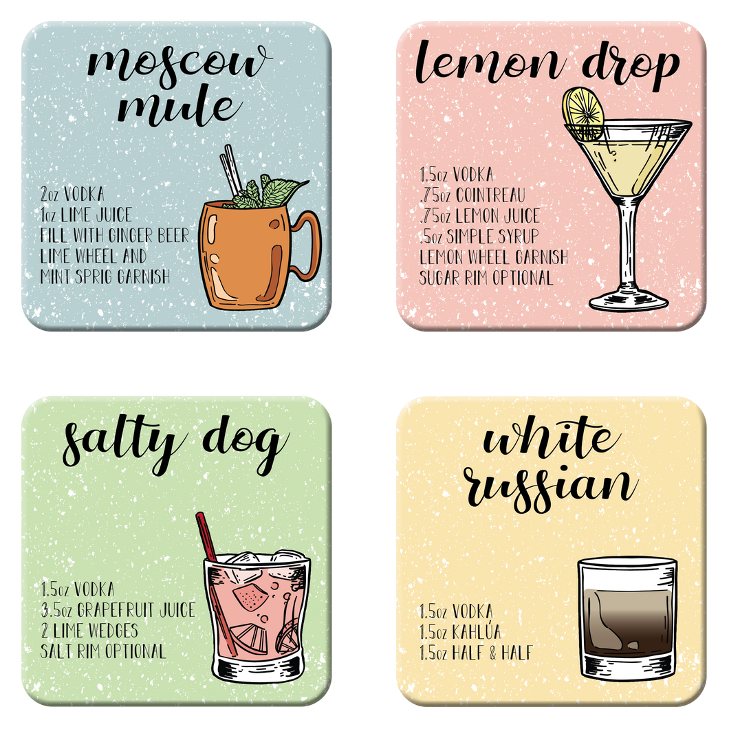 Vodka Cocktail Coaster Set