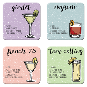 Gin Cocktail Coaster Set