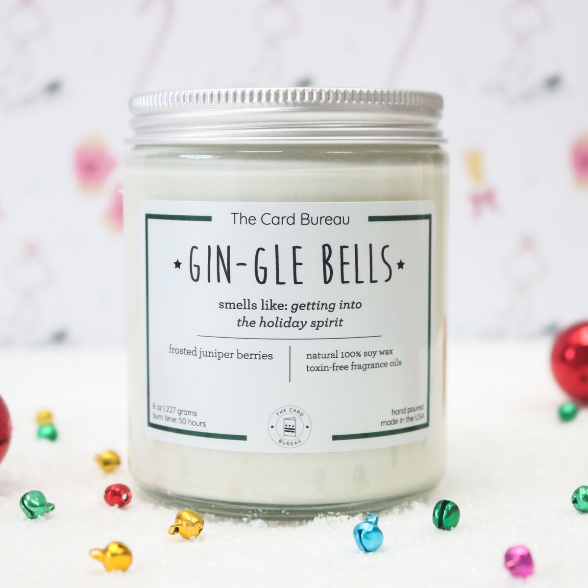 Gin-Gle Bells Christmas Candle