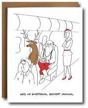 Emotional Support Reindeer Christmas Card