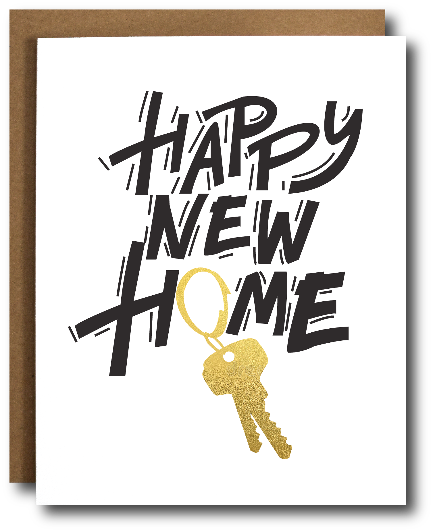 Happy New Home *gold foil key* Card
