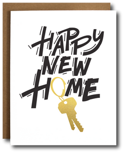 Happy New Home *gold foil key* Card