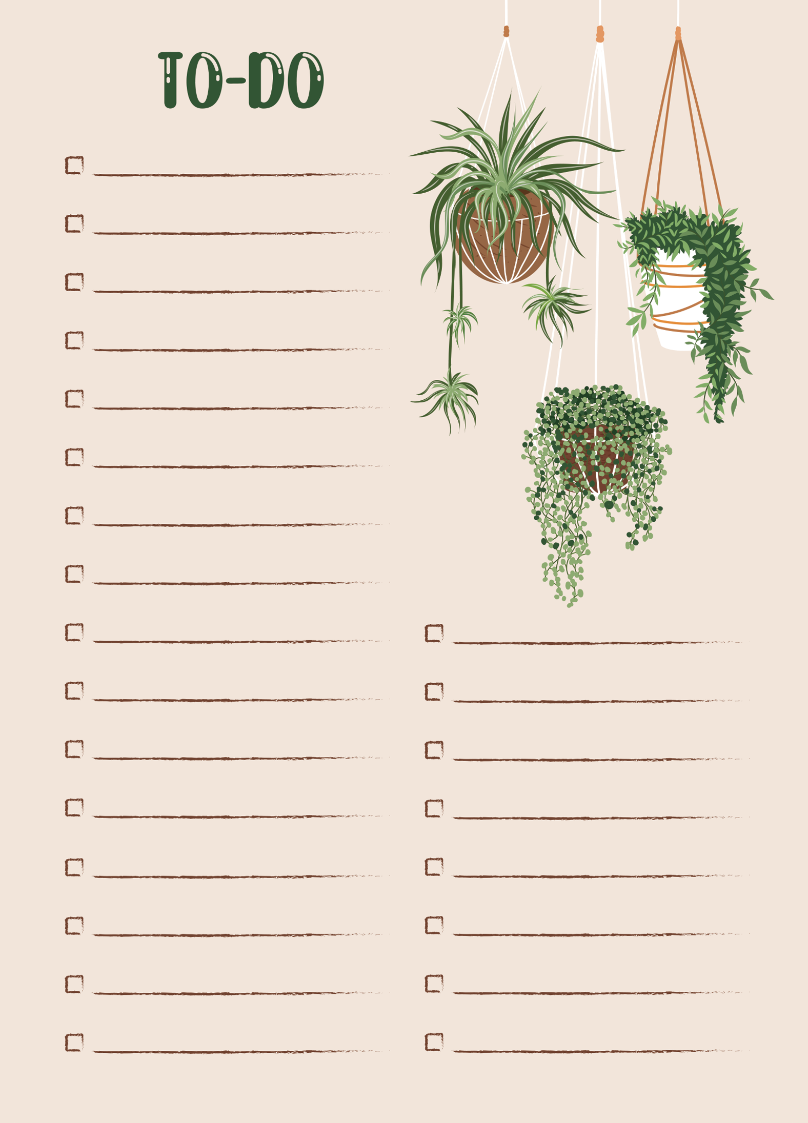 Hanging Plants To-Do Notepad
