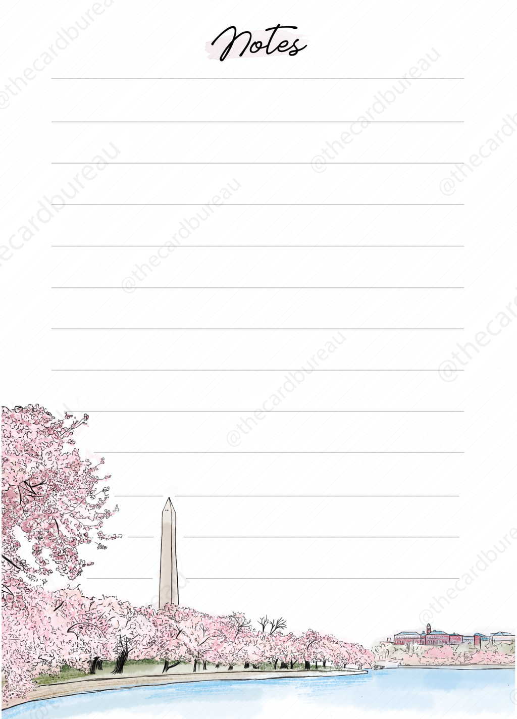 Washington Monument Cherry Blossom Notepad