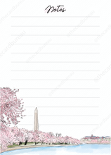 Washington Monument Cherry Blossom Notepad