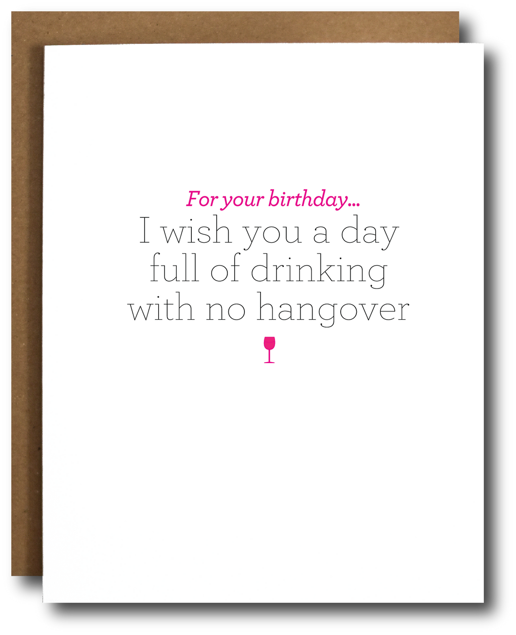 No Hangover Birthday Card