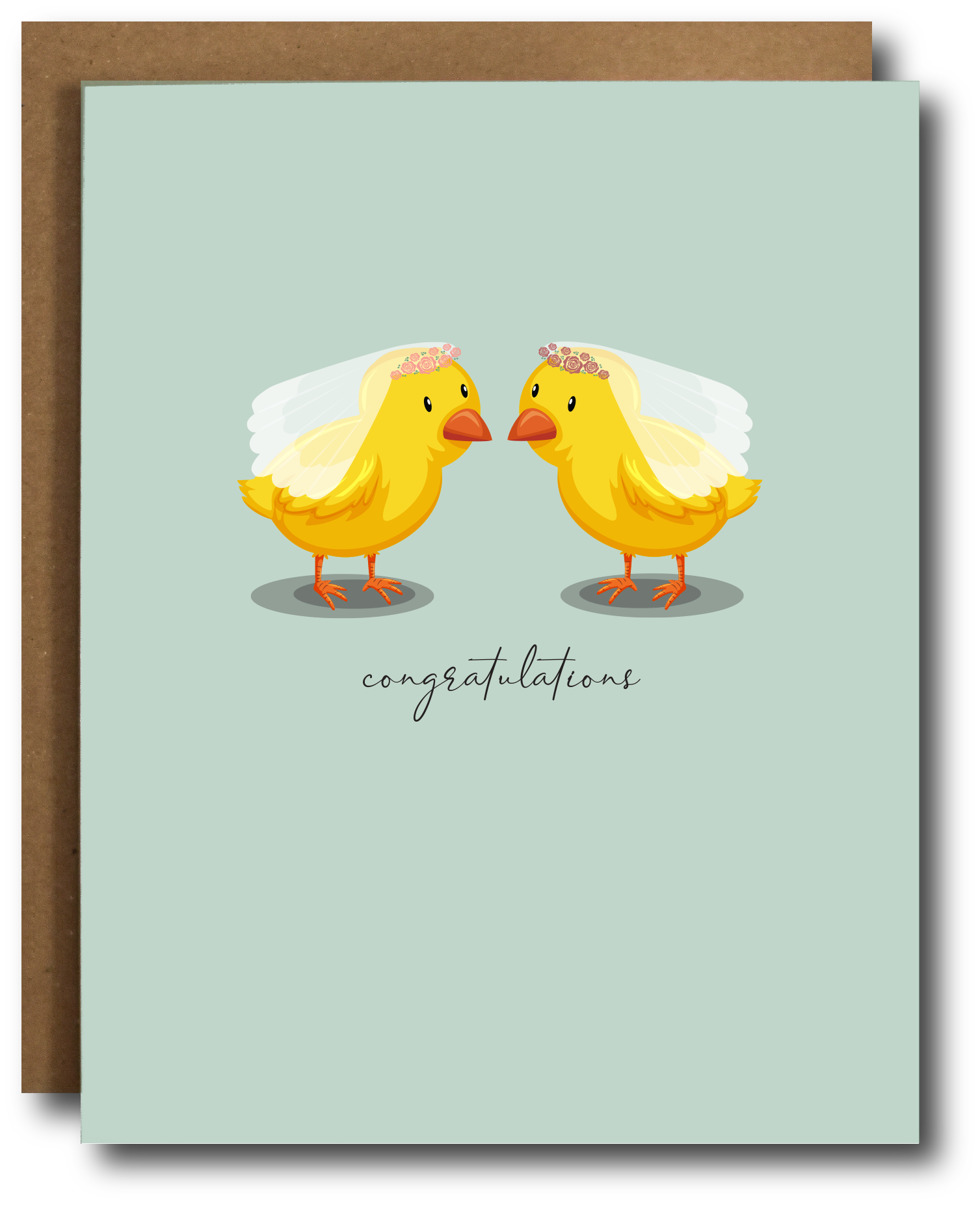 Two Chicks Lesbian Wedding Card