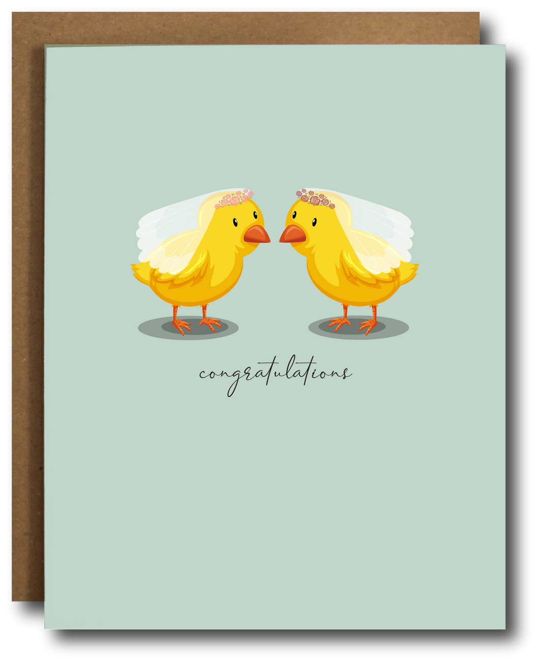 Two Chicks Lesbian Wedding Card