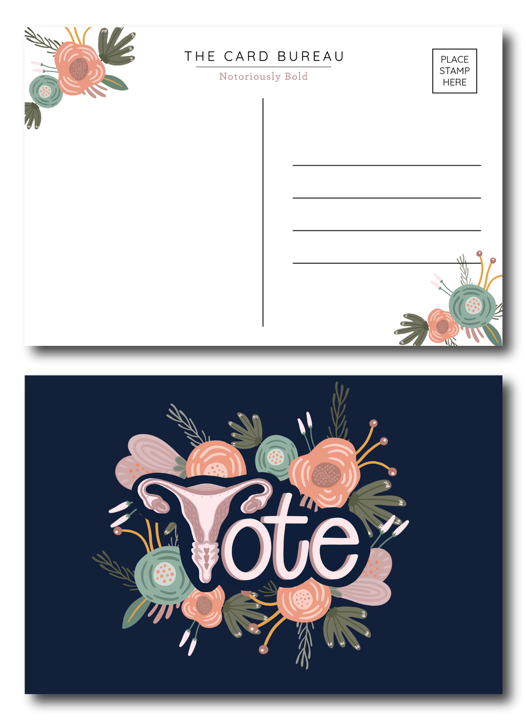 Abortion Rights Floral Vote Postcard