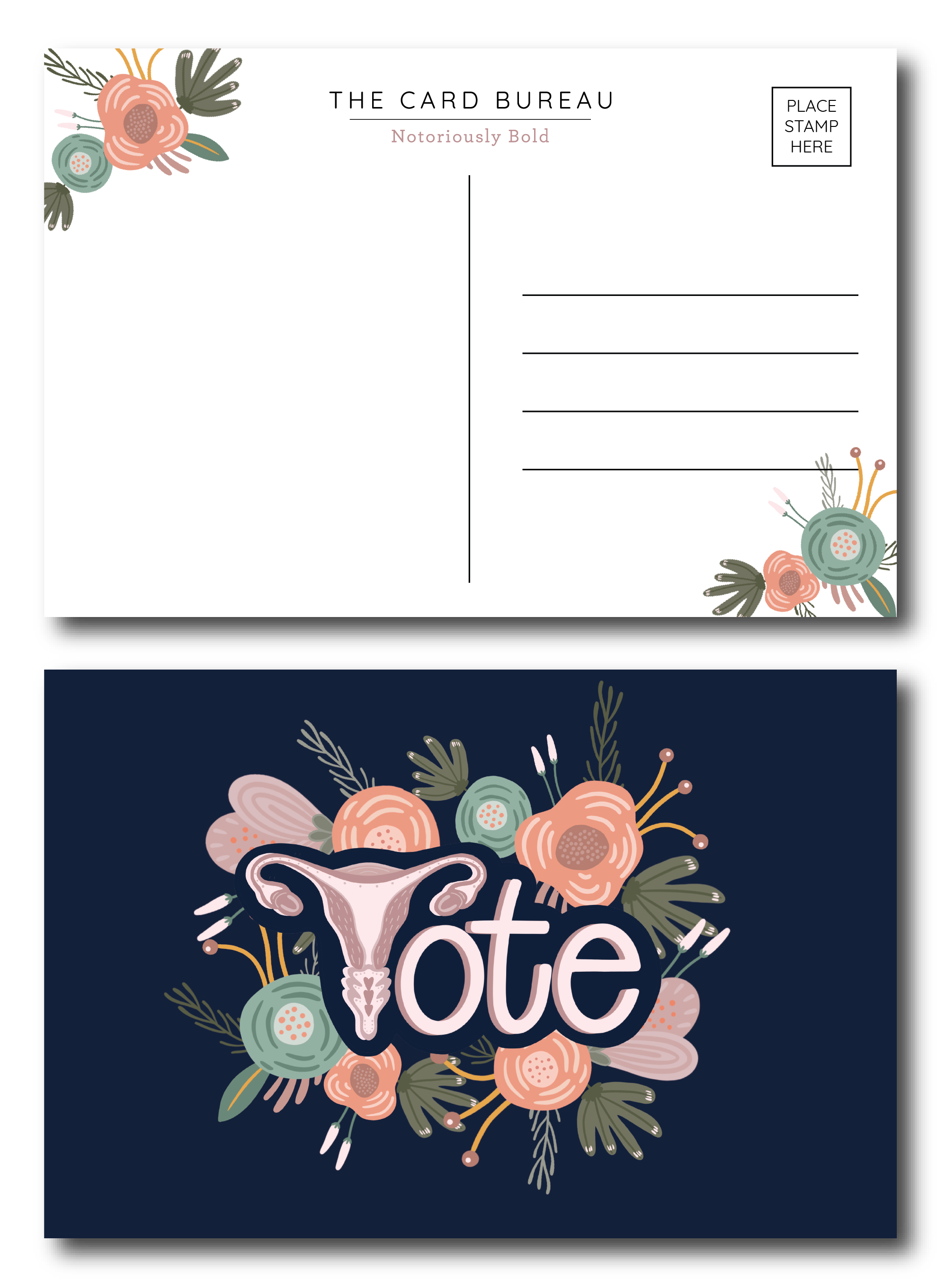 Abortion Rights Floral Vote Postcard