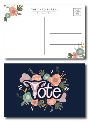 Abortion Rights Floral Vote Postcard