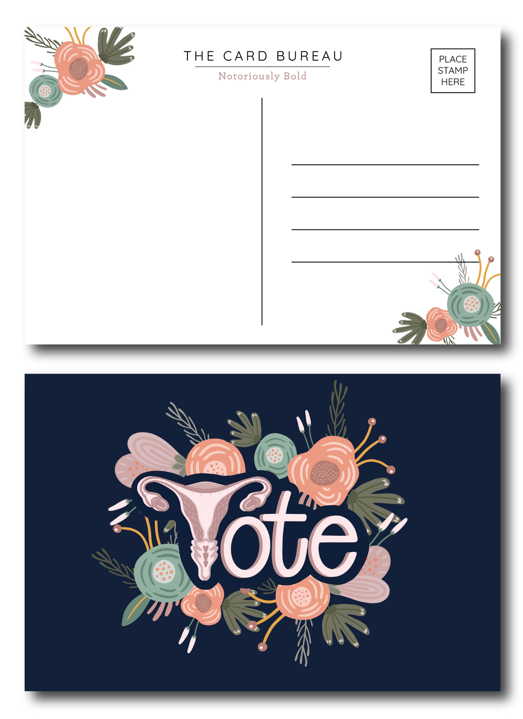 Abortion Rights Floral Vote Postcard