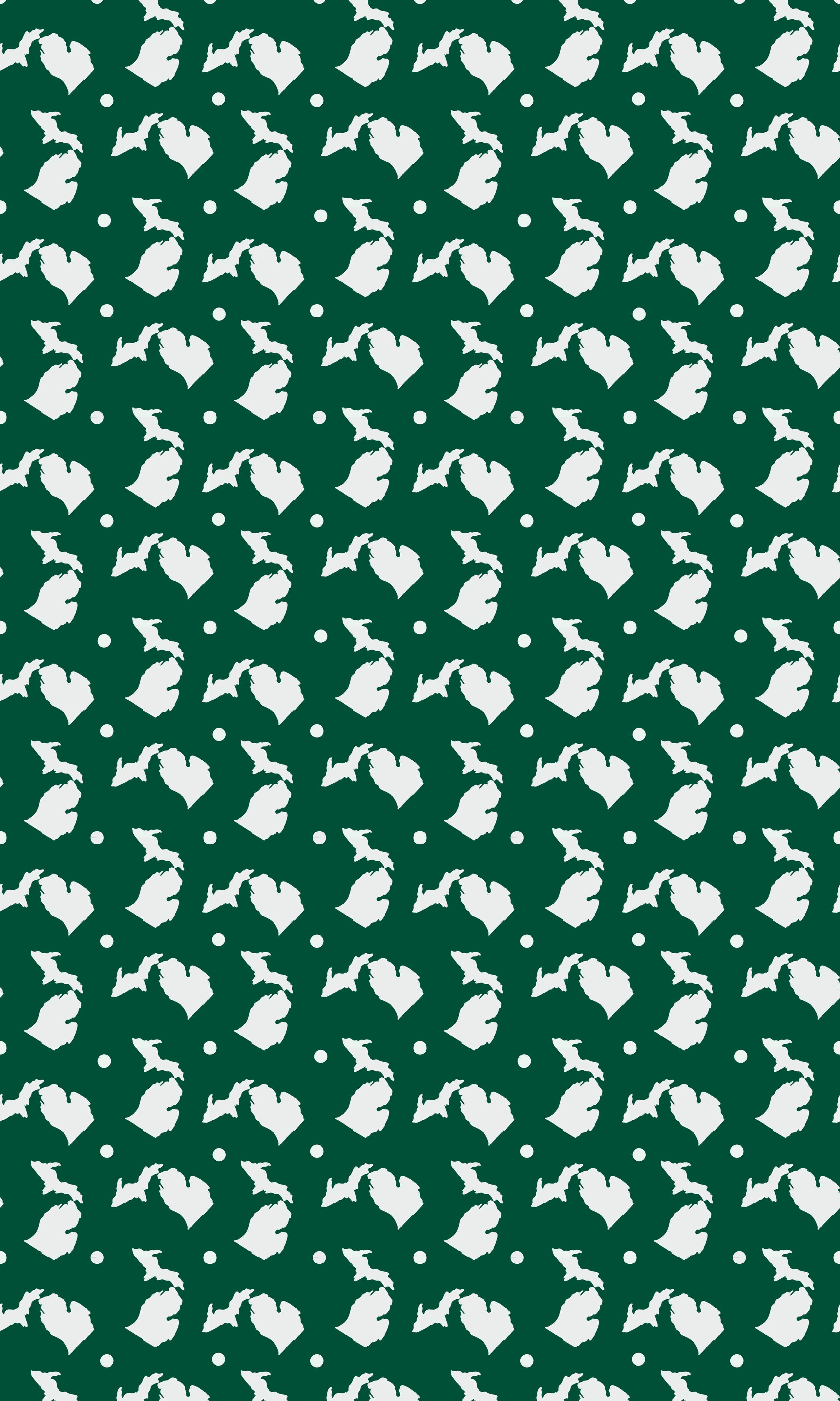 Green & White Michigan Gift Wrap