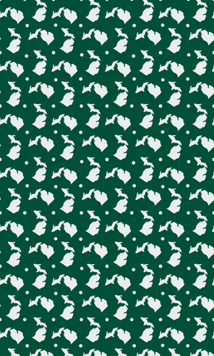 Green & White Michigan Gift Wrap