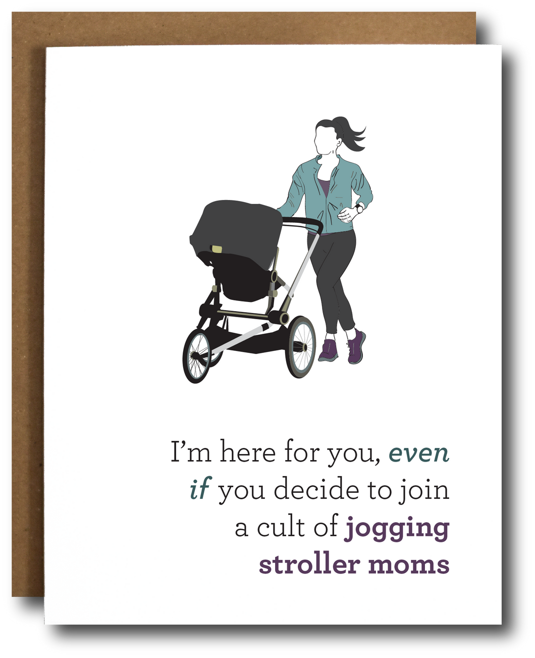 Stroller Runner Mom Baby Card