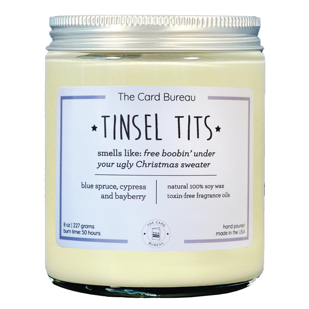 Tinsel Tits Christmas Candle