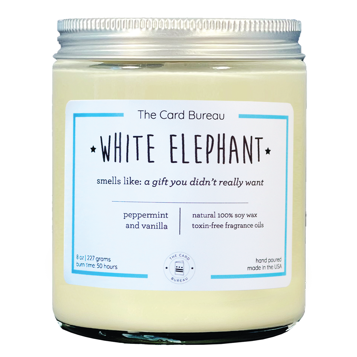 White Elephant Christmas Candle