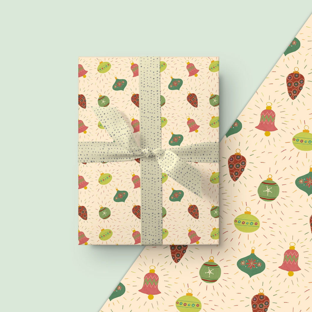 Christmas Ornaments Gift Wrap