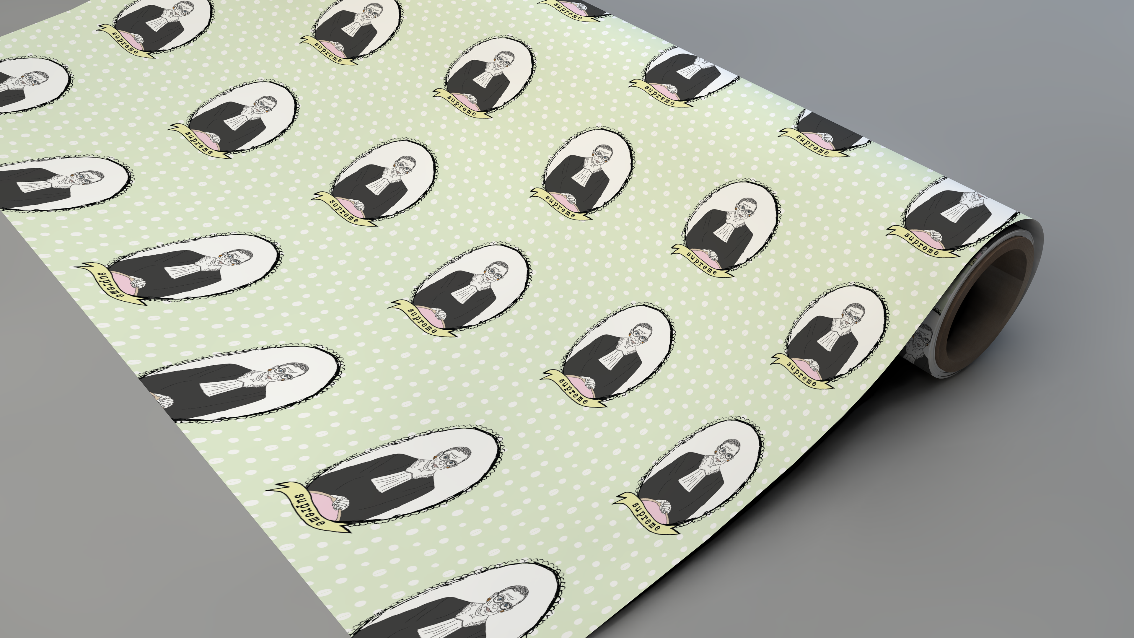 Ruth Bader Ginsberg, RBG wrapping paper made in Washington DC
